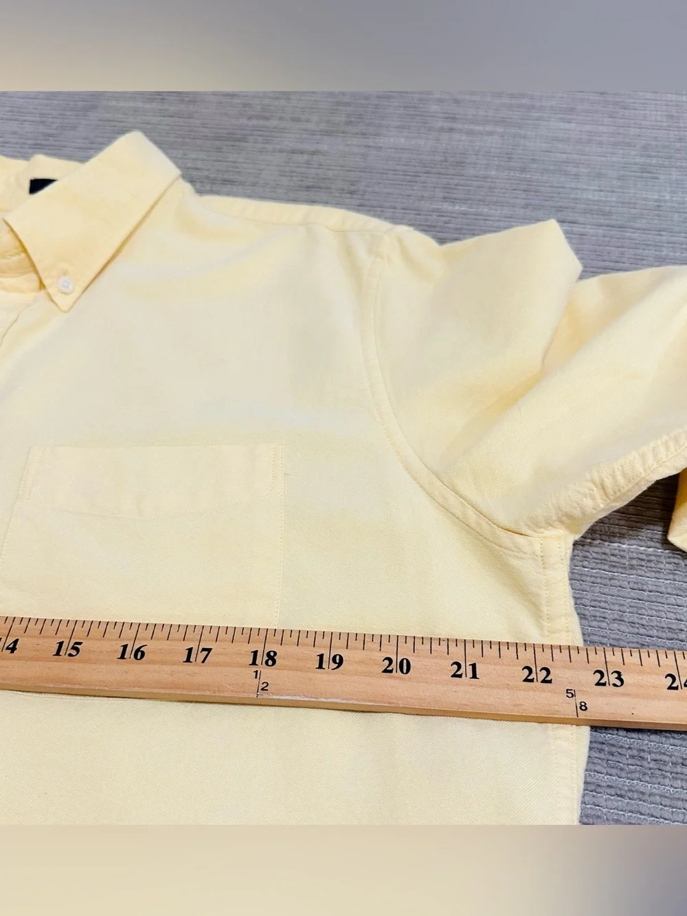 J.Crew Mens Oxford Shirt Large L Slim Fit Yellow Button Down Long Sleeve Cotton